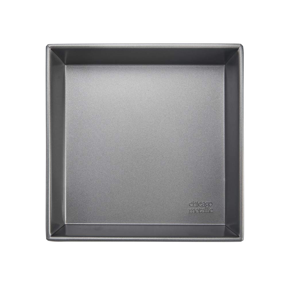 Chicago Metallic Commercial II Non-Stick 9-Inch Square Cake Pan. Make traditional square cakes or layer cakes, brownies, casseroles, and more,