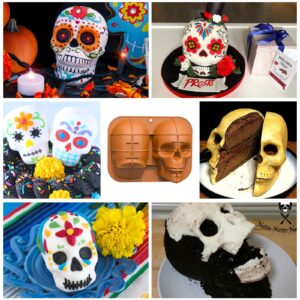 TZnponr 3d Skull Cake Molds for Baking, Cake Molds for Halloween, Food Grade Silicone DIY Large Skull Cake Pan for Birthday,Halloween and all parties.