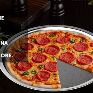 DecorRack 2 Pack 13 Inch Alloy Steel Pizza Pan, Non-Stick Coating, Dishwasher Safe Serving Tray, Round Baking Tray for Oven Use