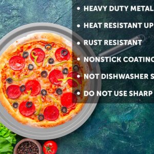 DecorRack 2 Pack 13 Inch Alloy Steel Pizza Pan, Non-Stick Coating, Dishwasher Safe Serving Tray, Round Baking Tray for Oven Use