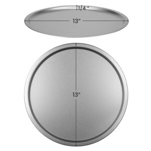 DecorRack 2 Pack 13 Inch Alloy Steel Pizza Pan, Non-Stick Coating, Dishwasher Safe Serving Tray, Round Baking Tray for Oven Use