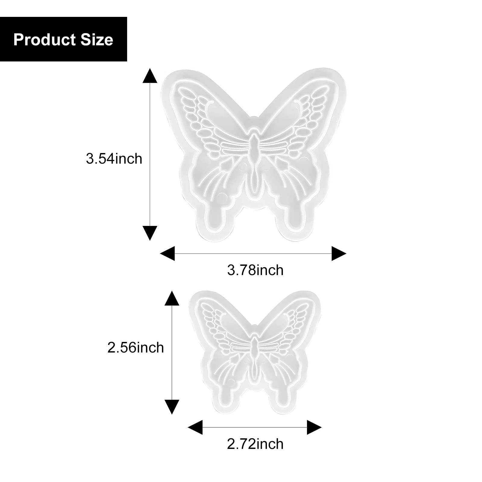 4Pcs Butterfly Fondant Mold Tiny Silicone Wings Fondant Cutter Butterfly Fondant Mold for Wedding Cake Decoration Sugarcraft Candy Fondant Grass Cutter for Gum Paste