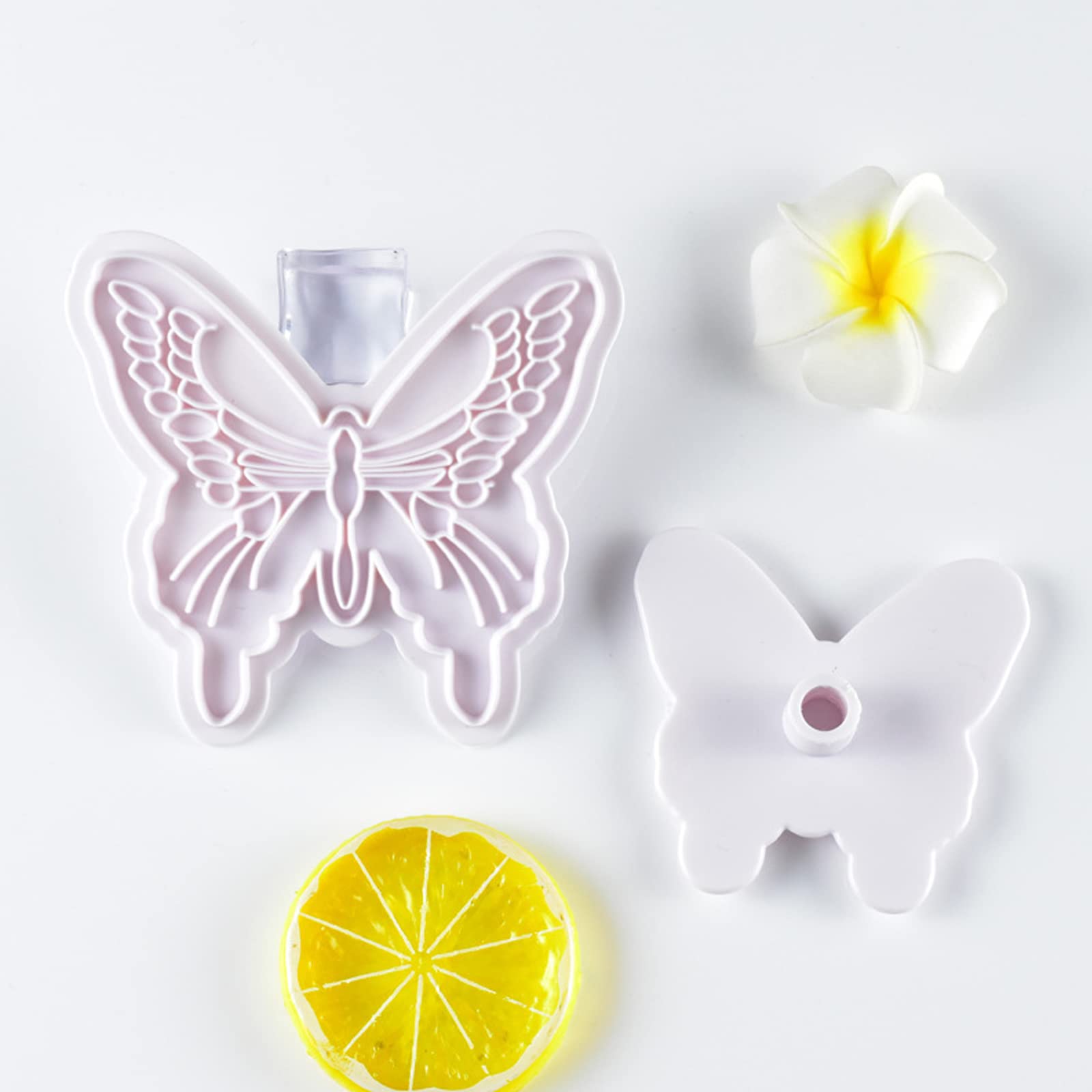 4Pcs Butterfly Fondant Mold Tiny Silicone Wings Fondant Cutter Butterfly Fondant Mold for Wedding Cake Decoration Sugarcraft Candy Fondant Grass Cutter for Gum Paste