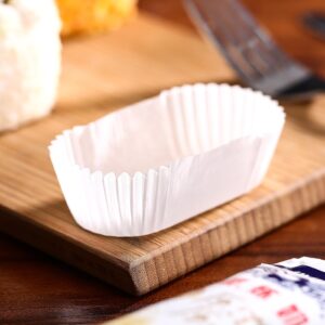 Loaf Liners Mini Baking Pan: 1000Pcs Paper Baking Cups Disposable Cupcake Liners Oil-Proof Cupcake Wrappers Rectangle Parchment Liners for Cake Balls Muffins Cupcakes and Candies