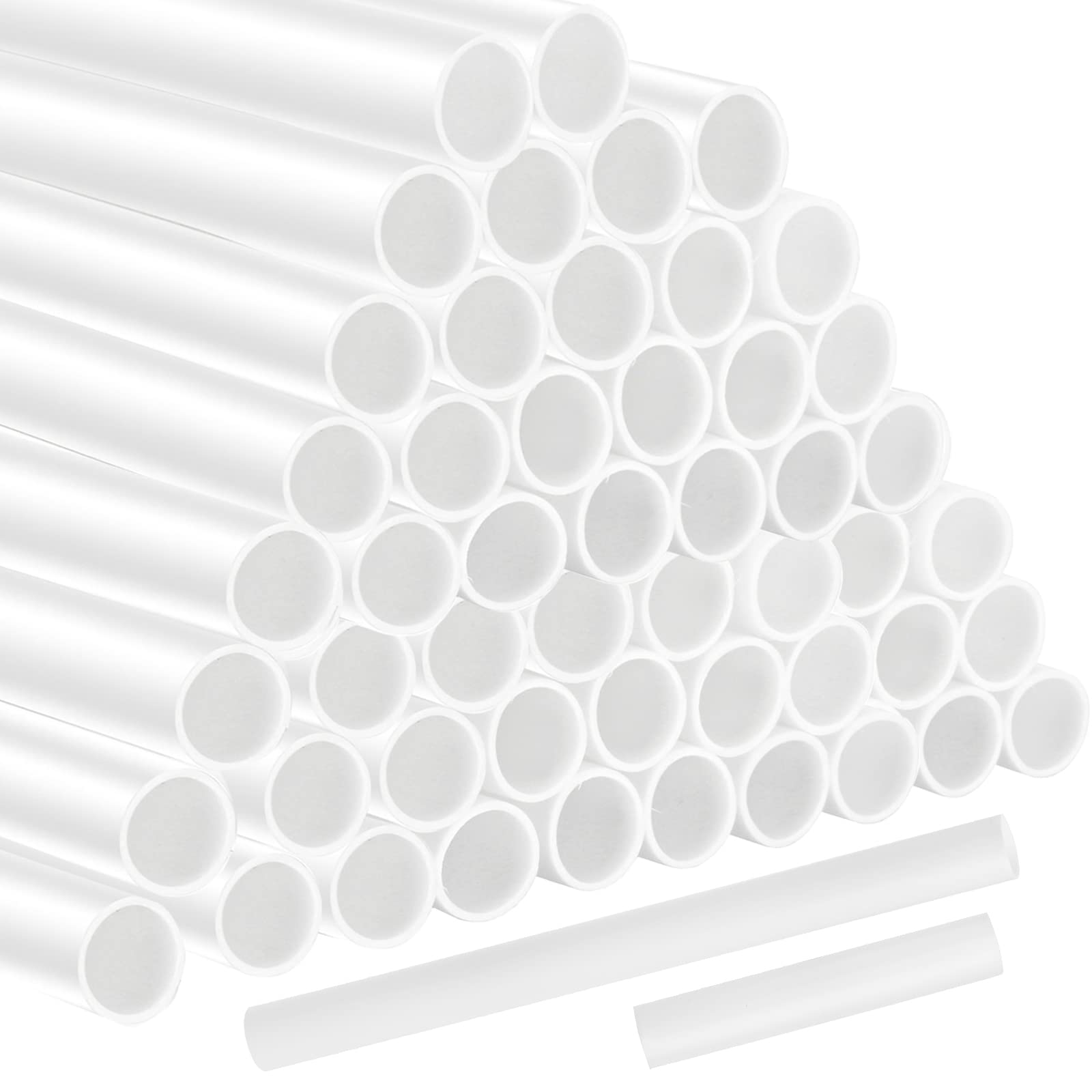 ZEAYEA 60 Pieces Plastic White Cake Dowel Rods, 12" and 6" Length Cake Support Rods with 0.75" Width for Tiered Cake Construction and Stacking