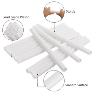 ZEAYEA 60 Pieces Plastic White Cake Dowel Rods, 12" and 6" Length Cake Support Rods with 0.75" Width for Tiered Cake Construction and Stacking