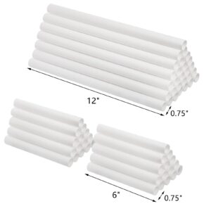 ZEAYEA 60 Pieces Plastic White Cake Dowel Rods, 12" and 6" Length Cake Support Rods with 0.75" Width for Tiered Cake Construction and Stacking