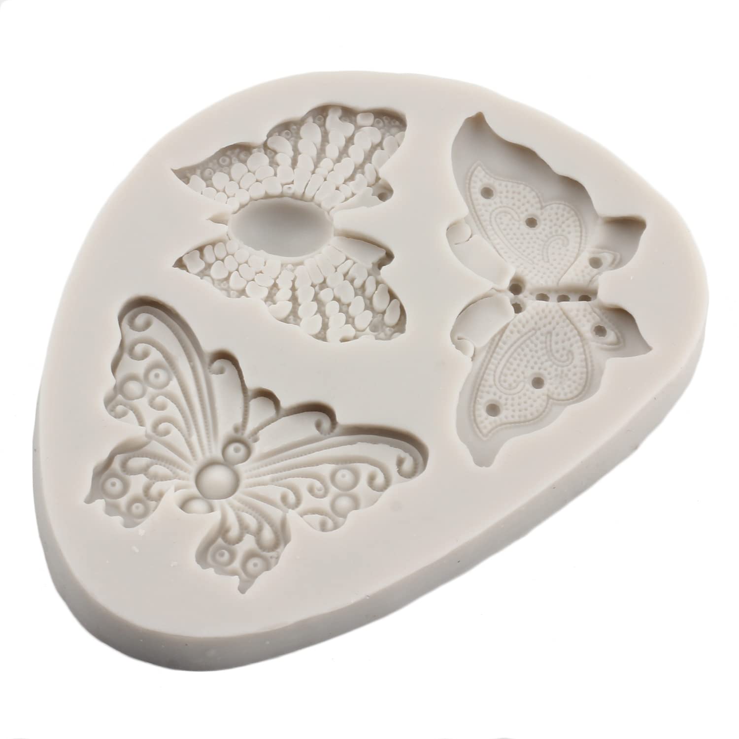 MYPRACS Butterfly Silicone Molds Mini Butterfly Fondant Cake Mold For Cake Decoration Cupcake Topper Chocolate Gum Paste Candy Polymer Clay Set Of 4