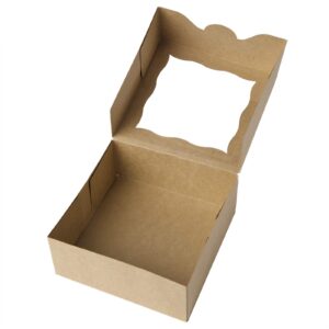 [25pcs]ONE MORE 6"Brown Bakery Boxes with pvc Window for Pie and Cookies Boxes Small Natural Kraft Paper Box,6x6x2.5inch(Brown,25)