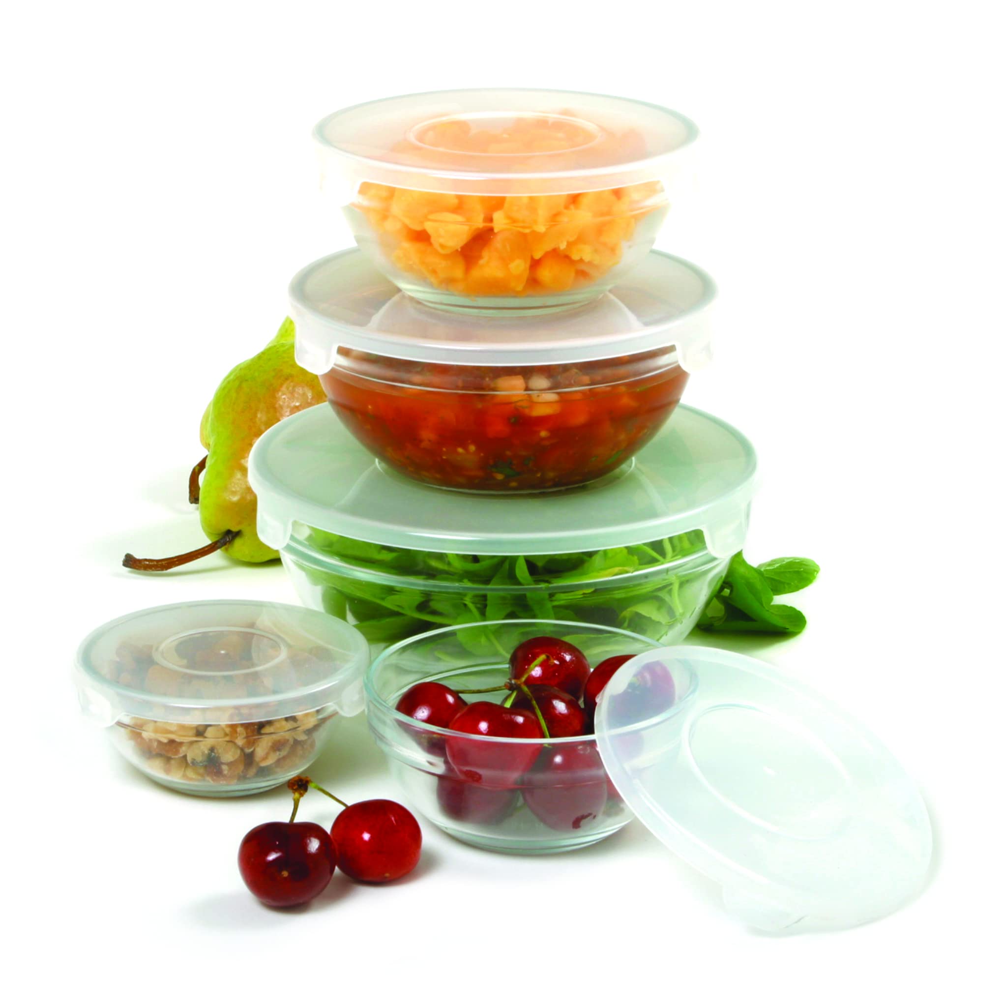 Norpro 10-Piece Nesting Glass Mixing/Storage Bowls with Lids