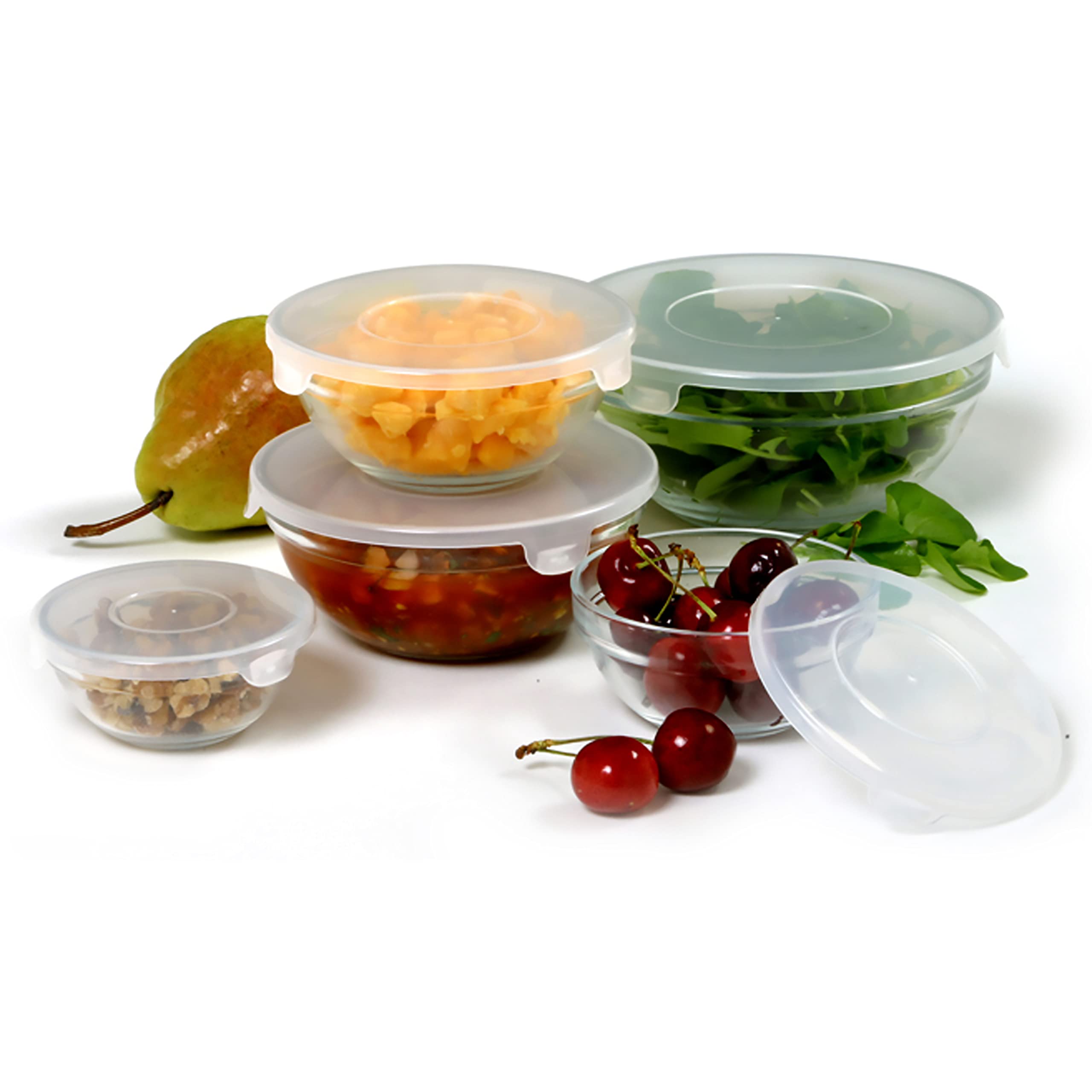 Norpro 10-Piece Nesting Glass Mixing/Storage Bowls with Lids