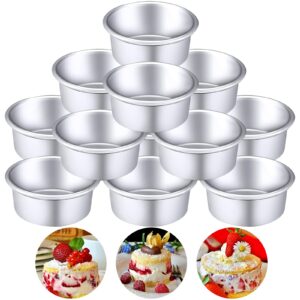 nuenen 12 pieces round cake pans 4 inch aluminum round mold smash cake baking pans cheesecake pans for home party baking supplies