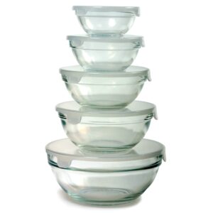 Norpro 10-Piece Nesting Glass Mixing/Storage Bowls with Lids