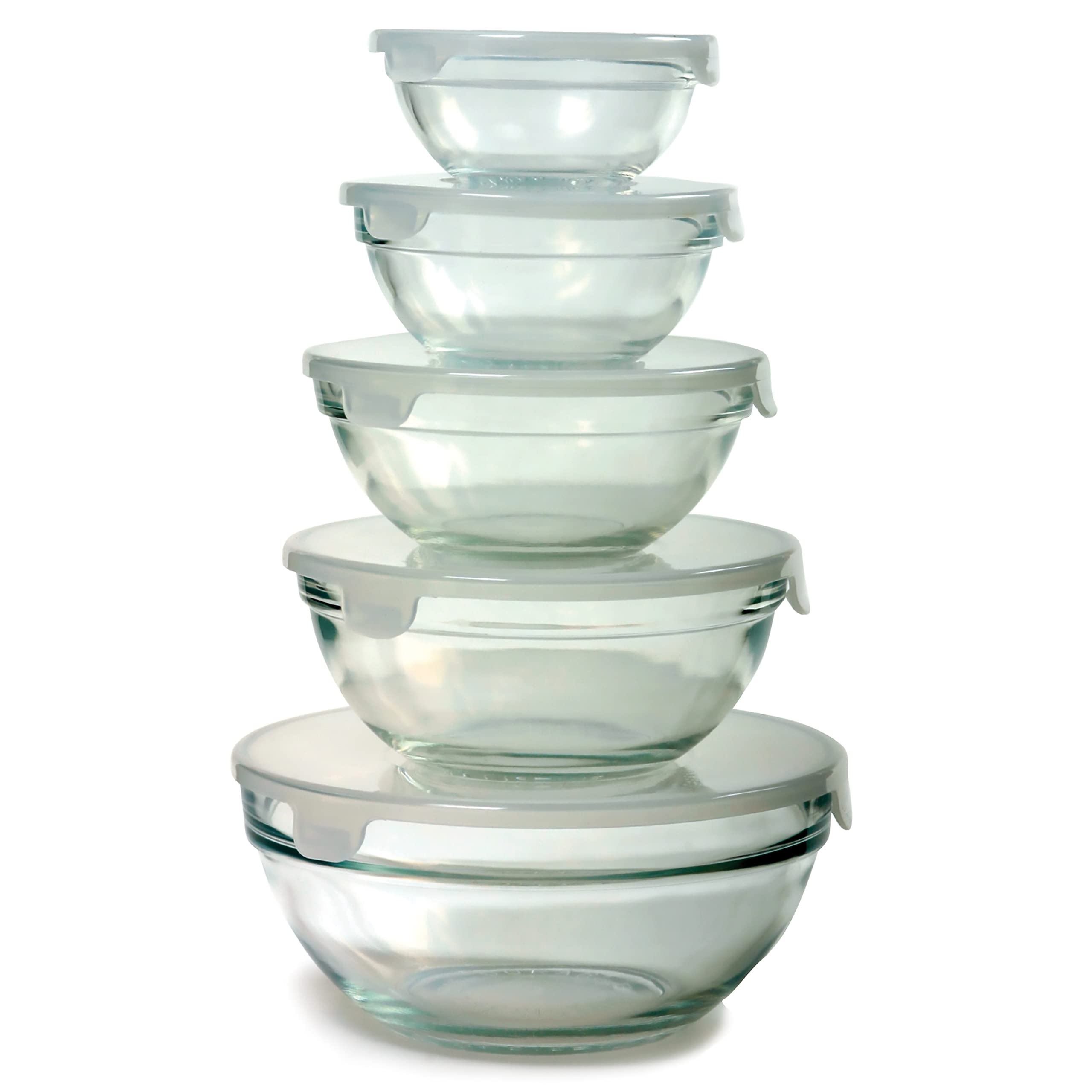 Norpro 10-Piece Nesting Glass Mixing/Storage Bowls with Lids