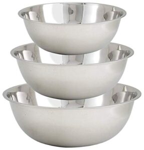 tiger chef mixing bowls stainless steel 13, 16 & 20 quart multi-purpose commercial large, set of 3