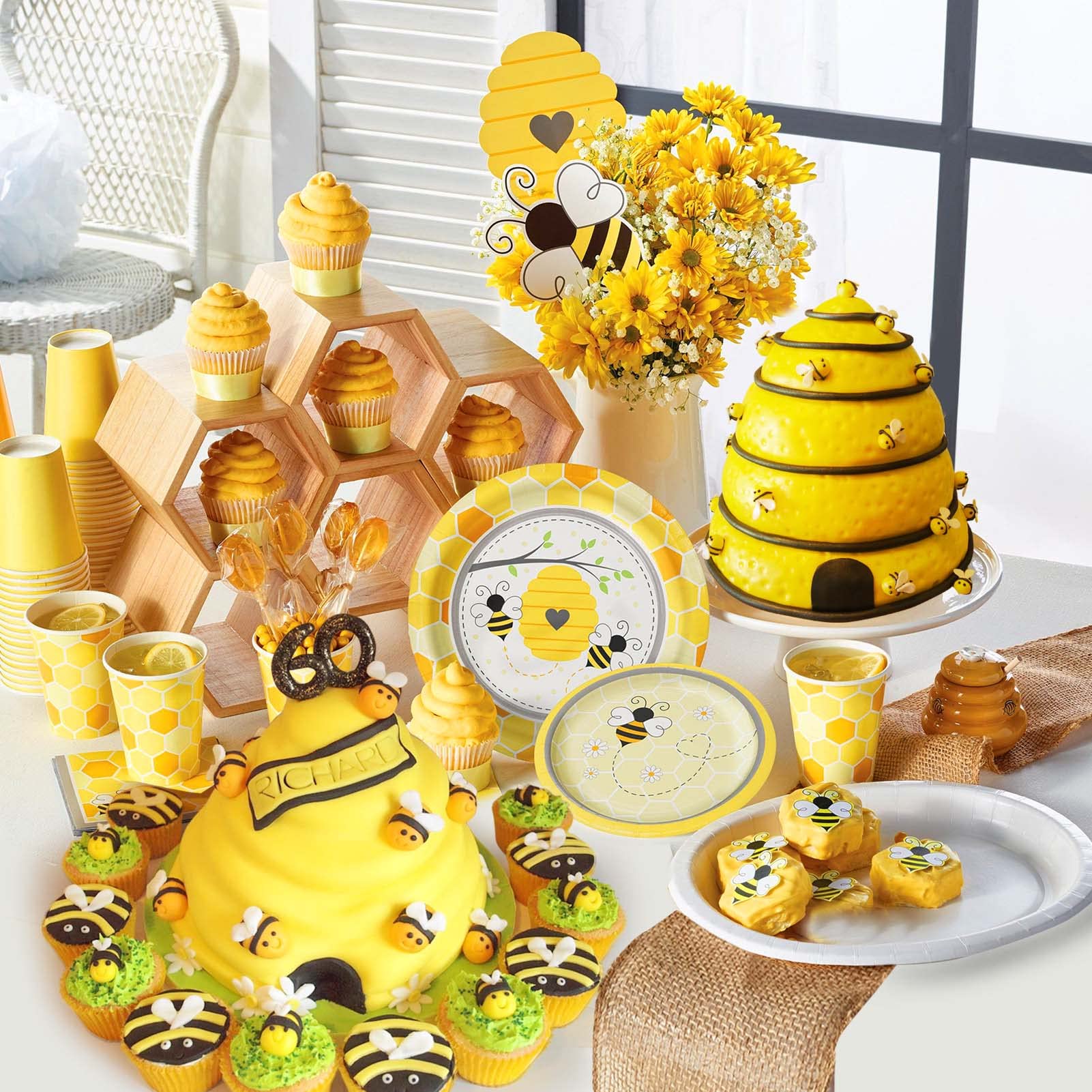 Vodolo Large Beehive silicone cake mold/Bee hive Cake Pan, Nonstick Bakeware for What Will It Bee Baby Shower Gender Reveal Party Decorations