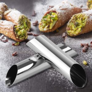 Cannoli Tubes,5 inch Large Stainless Steel Cannoli Forms Non-stick cream horn Danish Pastry Molds for Croissant Shell Cream Roll Pack of 15