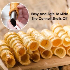 Cannoli Tubes,5 inch Large Stainless Steel Cannoli Forms Non-stick cream horn Danish Pastry Molds for Croissant Shell Cream Roll Pack of 15