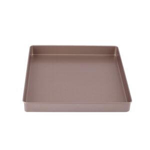 square baking pan, 11x11 inch nonstick square cake pan/baking sheet pan/square cookie sheet, carbon steel & champagne gold
