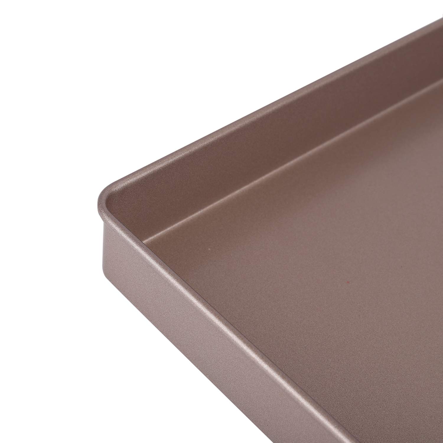 Square Baking Pan, 11x11 Inch Nonstick Square Cake Pan/Baking Sheet Pan/Square Cookie Sheet, Carbon Steel & Champagne Gold