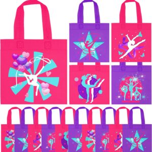 BANBALLON 20 Packs Gymnastic Party Favor Bags Birthday Non-Woven Bags Reusable Gymnastic Goodie Gift Treat Candy Bags for Baby Shower Gymnastic Birthday Party Decorations