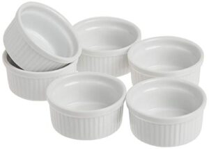 norpro 3oz/90ml porcelain ramekins, set of 6, one size, white