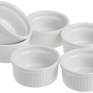 Norpro 3oz/90ml Porcelain Ramekins, Set of 6, One Size, White