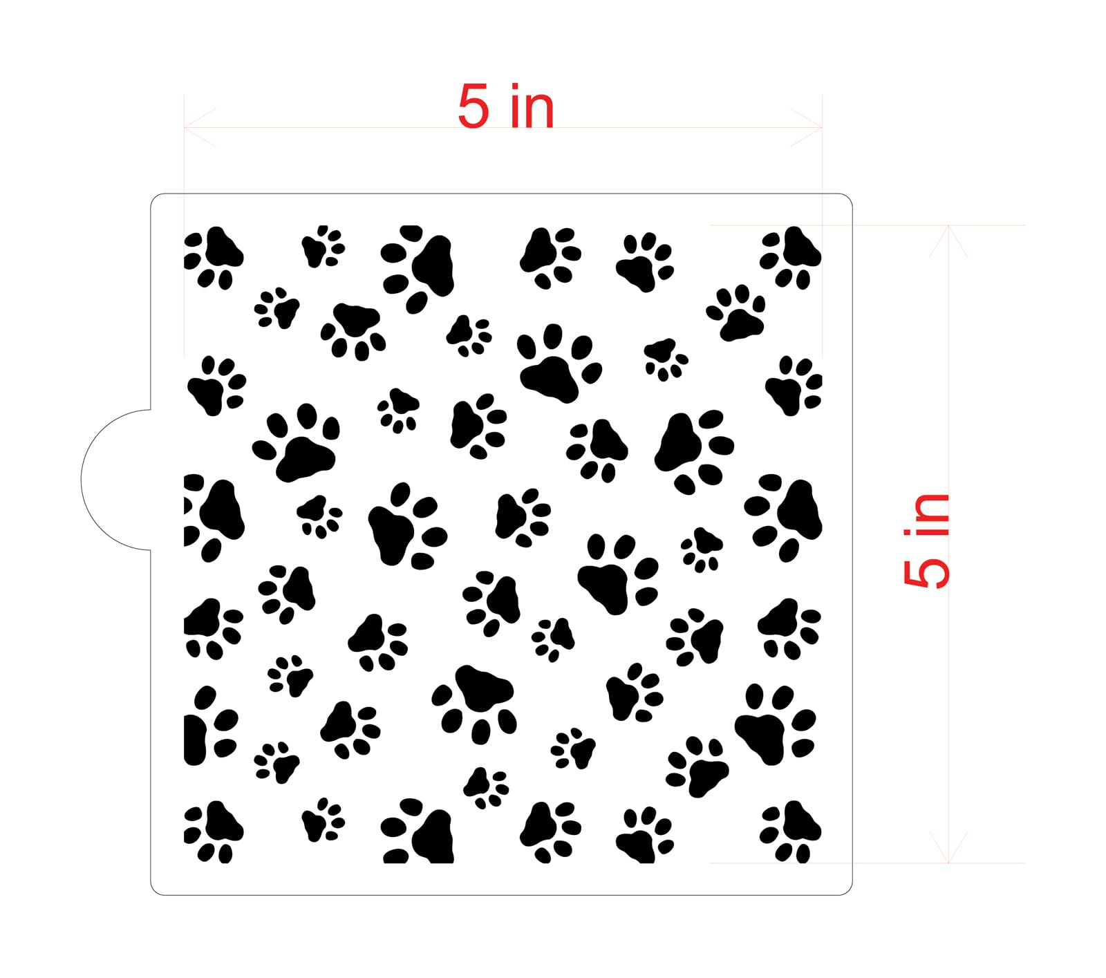 Mini Dog Paws Allover Cookie and Craft Stencil by Designer Stencils