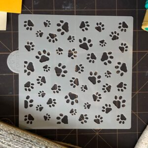 Mini Dog Paws Allover Cookie and Craft Stencil by Designer Stencils