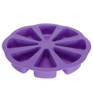 Cedilis 4 Pack Cornbread Molds for Baking, Pizza Cake Mold, Silicone Scone Pan, 8 Cavity Baking Molds, Triangle Cake Slice Mold, DIY Soap Mold, Purple