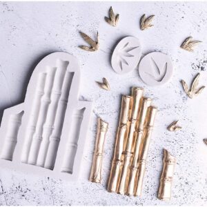 Bamboo & Leaf Silicone Fondant Molds Chocolate Candy Gumpaste Sugarcraft Mold Cake Decorating Tool Polymer Clay Resin Mold