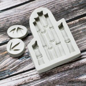 Bamboo & Leaf Silicone Fondant Molds Chocolate Candy Gumpaste Sugarcraft Mold Cake Decorating Tool Polymer Clay Resin Mold