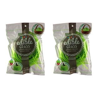 edible easter basket candy grass green apple, pack of 2