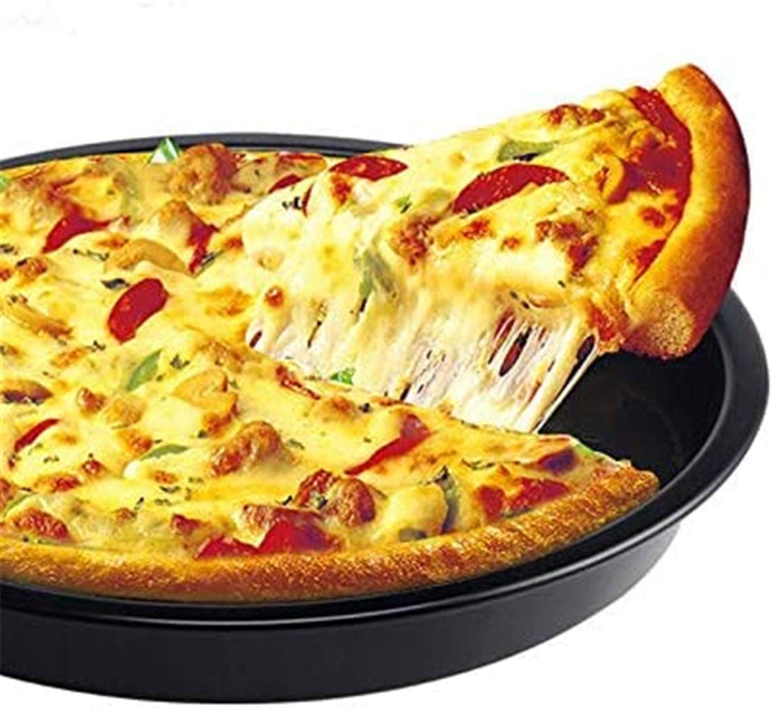 IME Pizza Pan Nonstick Pizzas Tray Sheet Carbon Steel Pie Pan Baking Pans Deep Dish for Home Kitchen Bakeware Bread Cake Handmade 10 Inch