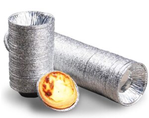 250pcs aluminum foil tart pan egg tart pan freezer & oven safe disposable round egg tart tin foil pans for baking supplies