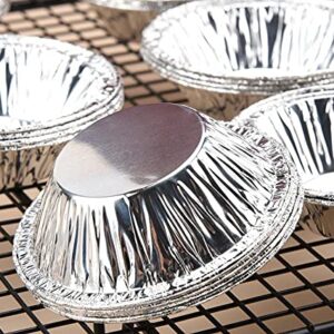 250Pcs Aluminum Foil Tart Pan Egg Tart Pan Freezer & Oven Safe Disposable Round Egg Tart Tin Foil Pans for Baking Supplies