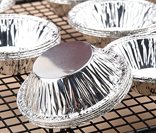 250Pcs Aluminum Foil Tart Pan Egg Tart Pan Freezer & Oven Safe Disposable Round Egg Tart Tin Foil Pans for Baking Supplies