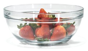red co. 4.2 quart fully tempered clear glass mixing bowl with safety rim, large