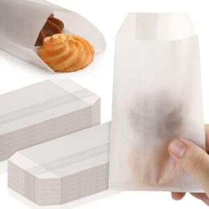 600 pieces flat glassine waxed paper treat bags semi transparent cookies bags sleeves for bakery cookies candies dessert party favor (3 x 5 inch)