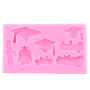 ZiXiang Graduation Silicone Mold Doctoral Cap Silicone Molds Diploma Scroll Graduate Fondant Mold Certificate Candy Molds Doctoral Hat Chocolate Mold For Cupcake Cake Decoration Set Of 3