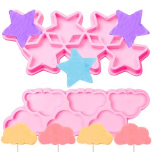 cloud lollipop chocolate birthday mold, star fondant silicone mold for cake decoration cupcake topper sugar craft gum paste cookie dessert ice cube clay resin