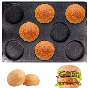 kbtbak black perforated silicone hamburger bun pan, non-stick baking pan for making buns
