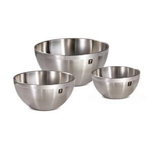tramontina double wall stainless steel mixing bowls (3-pack)