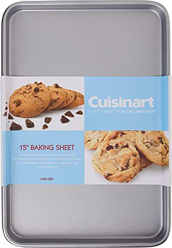 Cuisinart AMB-15BS 15-Inch Chef's Classic Nonstick Bakeware Baking Sheet, Silver