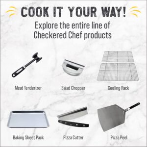 Checkered Chef Baking Sheet Set - Large 13" x 9.5" Stainless Steel Quarter Pan for Baking w/Oven Safe Cooling Rack