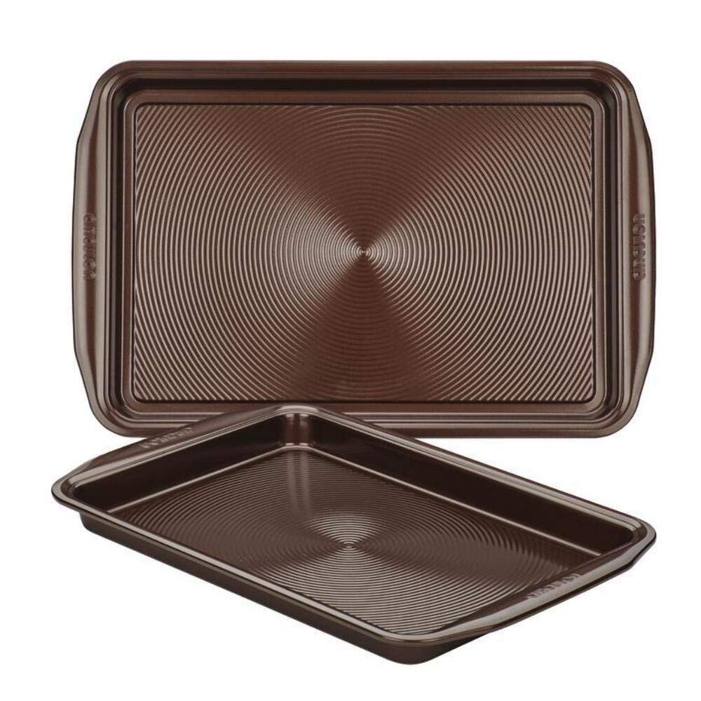 Circulon Nonstick Bakeware Set with Nonstick Cookie Sheets / Baking Sheets - 2 Piece, Chocolate Brown , Set (9" x 13" & 10" x 15")