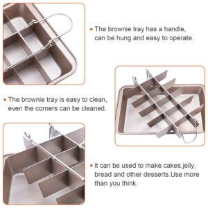 WSNB Brownie Pan, 18 Pre-Slicer Carbon Steel Baking Pans, Brownie Cutter, Brownie Tray with Oil Brush, Pre-Cut Square Molds for Oven Baking Cupcakes, Fudge & Chocolate 12 X 8 X 2 inches