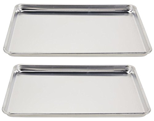 Vollrath (5303) Wear-Ever Half-Size Sheet Pans, Set of 2 (18-Inch x 13-Inch x 1-Inch, Aluminum)