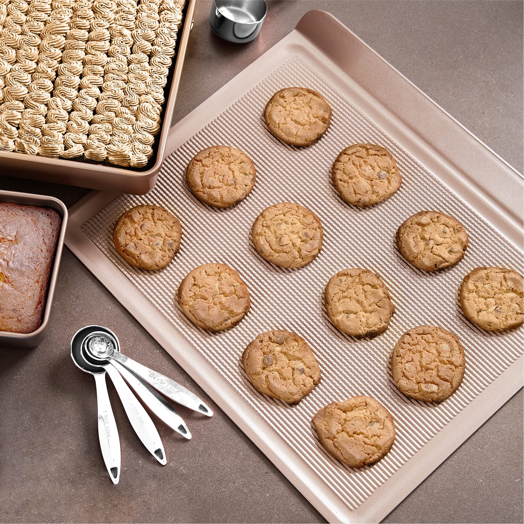 Ultra Cuisine Cookie Slider Sheet Pan - Nonstick for Even Baking - Textured Baking Pan - Warp and Scratch Resistant - Easy Food Release - Simple Cleaning - Nonstick Sheet Pan - food sheet - 15x13