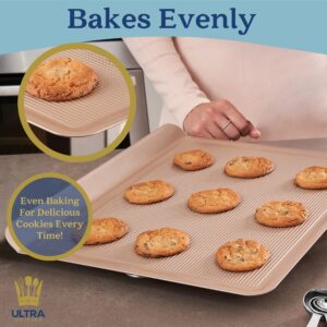Ultra Cuisine Cookie Slider Sheet Pan - Nonstick for Even Baking - Textured Baking Pan - Warp and Scratch Resistant - Easy Food Release - Simple Cleaning - Nonstick Sheet Pan - food sheet - 15x13